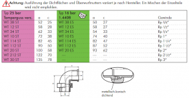 Winkelverschraubung trennbar Edelstahl 1.4408, beidseitig mit IG - konisch dichtend bis 16 bar, alle Größen